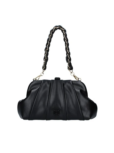 BORSA A SPALLA CON CHIUSURA A CALAMITA DONNA NERO