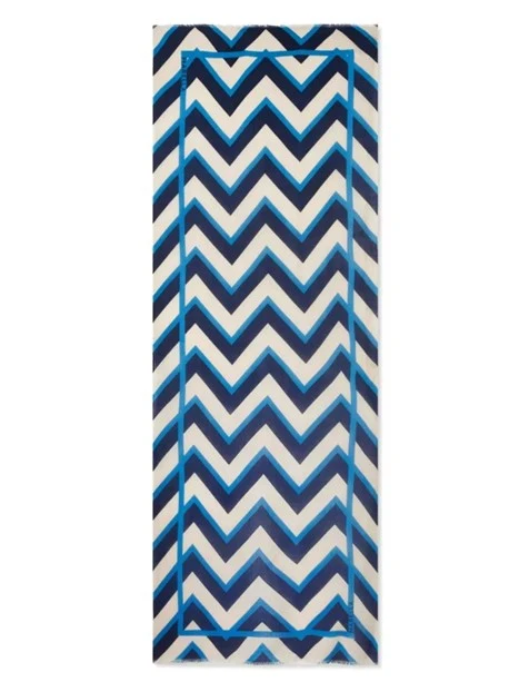 SCIARPA CON STAMPA ZIG ZAG DONNA BLU