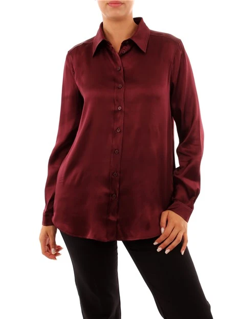 CAMICETTA MISTO SETA MONOCHROME DONNA BORDEAUX