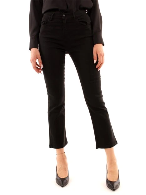 JEANS SLIM A ZAMPA MONOCHROME DONNA NERO