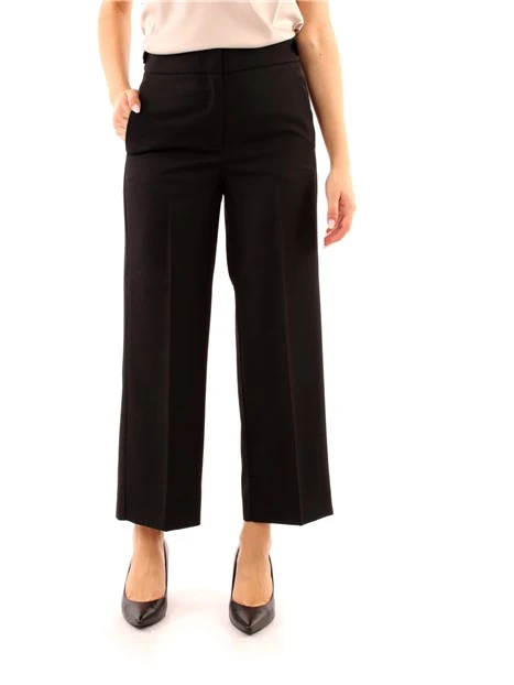 PANTALONI CROPPED DRITTI DONNA NERO