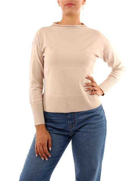 MAGLIA MONOCHROME CON SPACCHI DONNA BEIGE