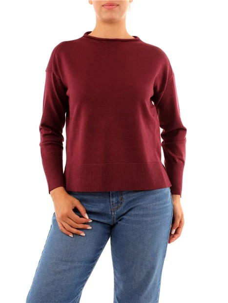 MAGLIA MONOCHROME CON SPACCHI DONNA ROSSO