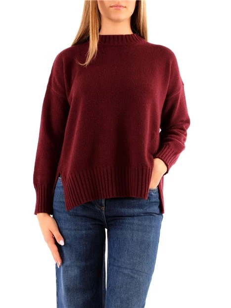 MAGLIA GIROCOLLO MONOCHROME IN CASHMERE DONNA ROSSO