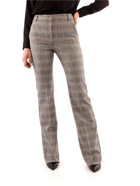 PANTALONI FLARE CON MOTIVO DONNA NERO
