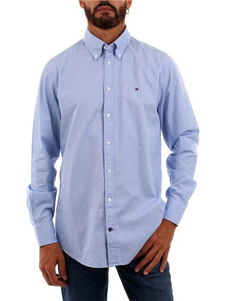 CAMICIA SLIM A POIS UOMO BLU