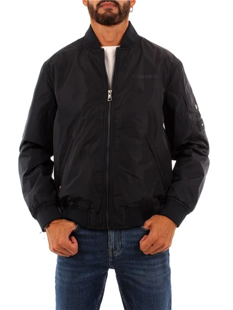 GIACCA BOMBER VARSITY  CON TASCHINO UOMO BLU SCURO