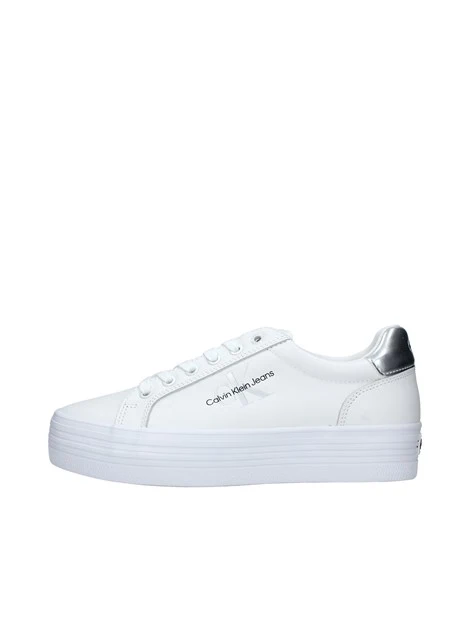 SNEAKERS CON LOGO ARGENTATO DONNA BIANCO