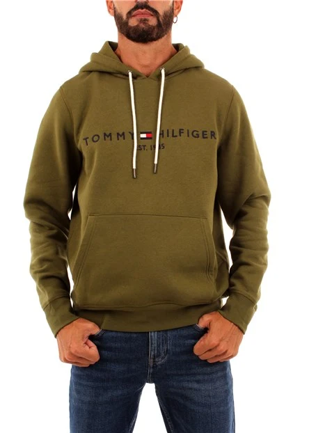 FELPA CON CAPPUCCIO CON LOGO UOMO VERDE