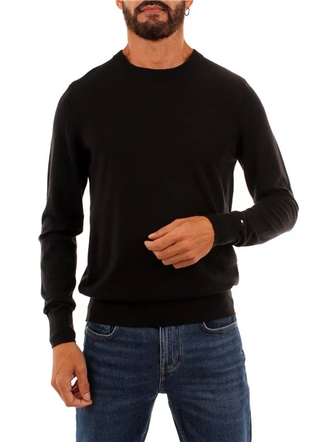 MAGLIA GIROCOLLO IN LANA MERINO UOMO NERO