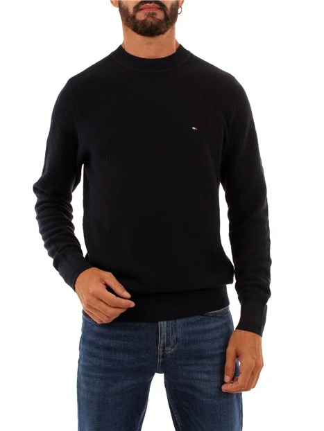 MAGLIA GIROCOLLO STRUTTURATA UOMO BLU SCURO