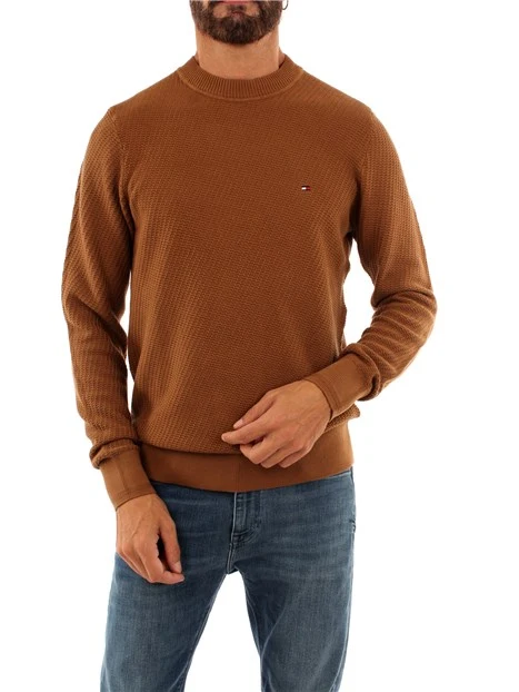 MAGLIA GIROCOLLO STRUTTURATA UOMO MARRONE