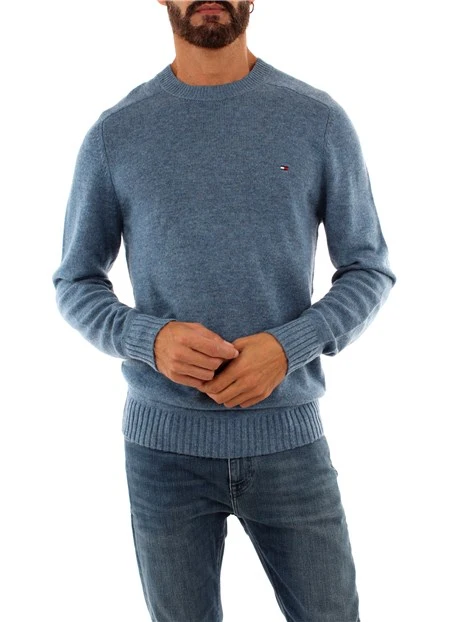 PULLOVER IN LANA MERINO UOMO BLU INDIGO