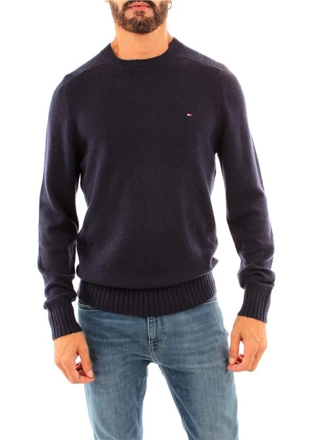 PULLOVER IN LANA MERINO UOMO BLU