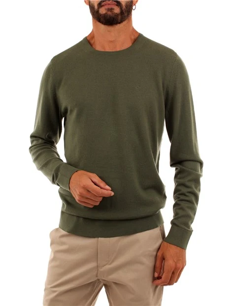 MAGLIA GIROCOLLO IN LANA MERINO UOMO VERDE