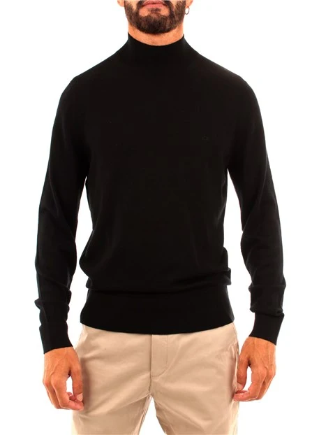 MAGLIA CON COLLO ALTO IN LANA UOMO NERO