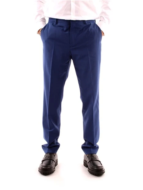 PANTALONI CHINO IN LANA VERGINE UOMO BLU