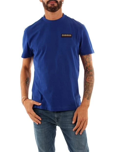 T-SHIRT GIROCOLLO CON LOGO UOMO BLU MAZARIN