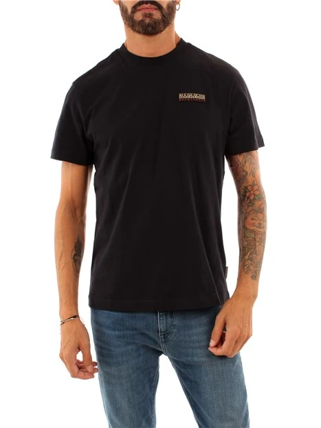 T-SHIRT GIROCOLLO CON LOGO UOMO NERO