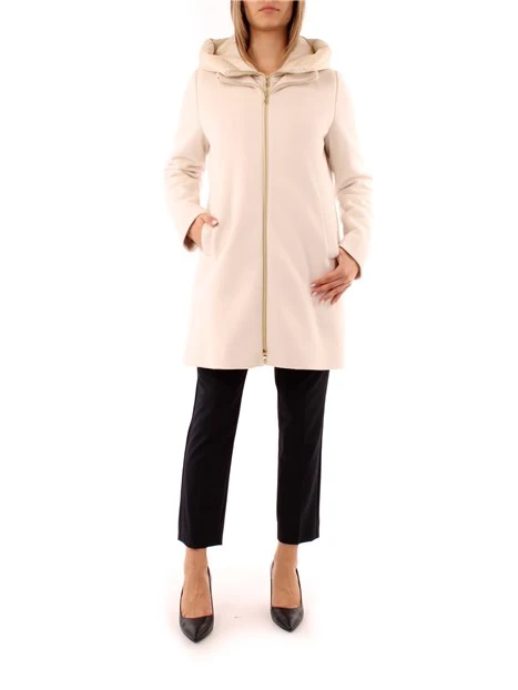 CAPPOTTO CON CAPPUCCIO E PETTORINA AMOVIBILE DONNA BIANCO