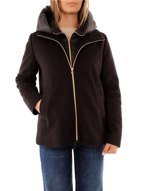 CAPPOTTO CORTO IN PANNO DONNA NERO