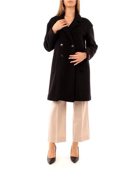 CAPPOTTO LUNGO DOPPIOPETTO DONNA NERO