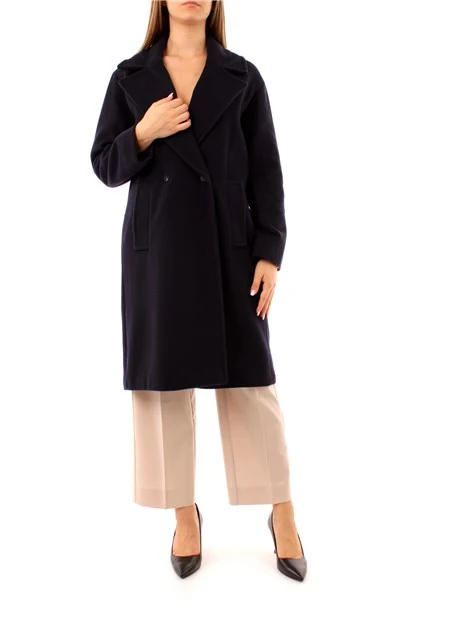 CAPPOTTO LUNGO DOPPIOPETTO DONNA BLU NAVY