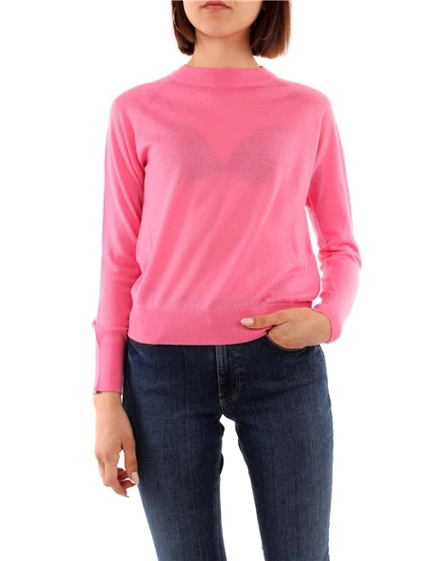MAGLIA GIROCOLLO DONNA ROSA