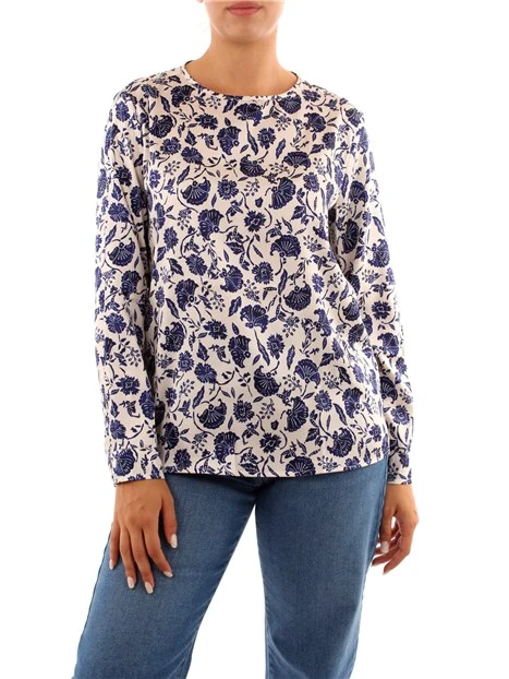 BLUSA A FANTASIA FLOREALE DONNA BLU