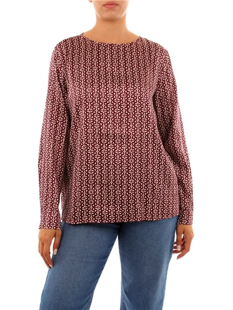 BLUSA A FANTASIA GEOMETRICA DONNA BORDEAUX