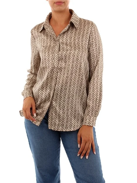 CAMICIA A FANTASIA GEOMETRICA DONNA VERDE KAKI