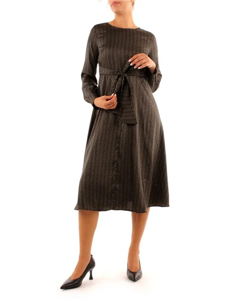 ABITO MIDI A FANTASIA GEOMETRICA DONNA VERDE