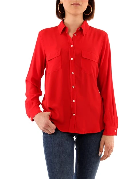 CAMICIA IN MISTO SETA DONNA ROSSO