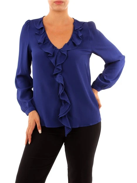 BLUSA IN MISTO SETA CON RUCHE DONNA BLUETTE