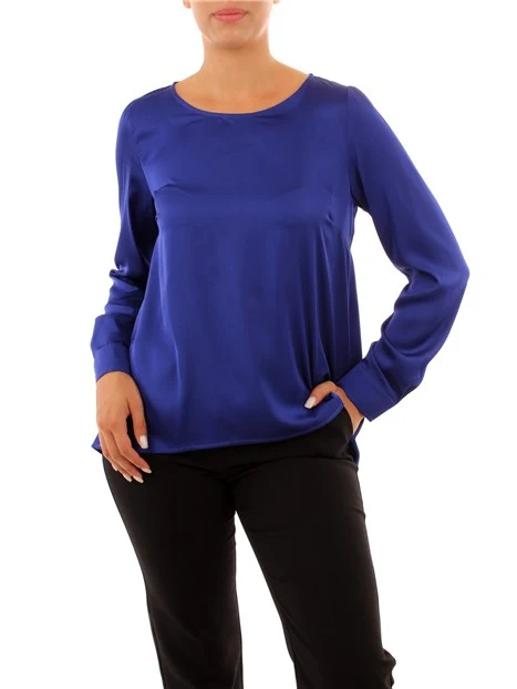 BLUSA GIROCOLLO IN RASO DONNA BLUETTE