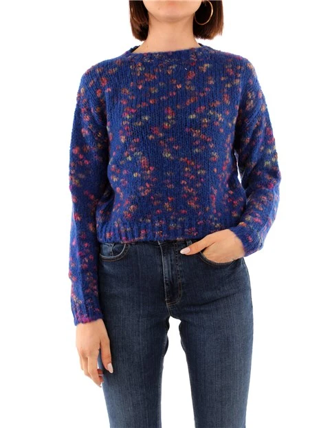 MAGLIA GIROCOLLO A FANTASIA IN MISTO LANA DONNA BLUETTE
