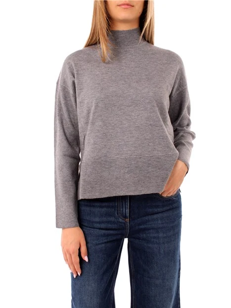 MAGLIA A COLLO ALTO DONNA GRIGIO