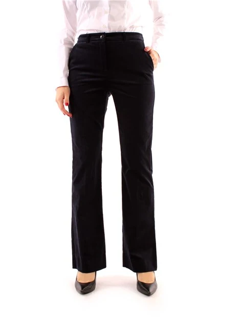 PANTALONI A ZAMPA IN VELLUTO DONNA BLU