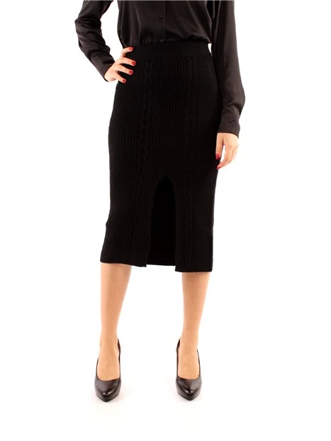 GONNA LUNGA IN MAGLIA DONNA NERO