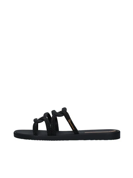 SANDALI CON INTRECCI SOLAR SLIDE DONNA NERO