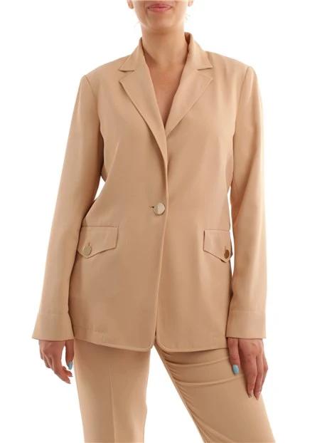 GIACCA BLAZER MONOPETTO DONNA BEIGE