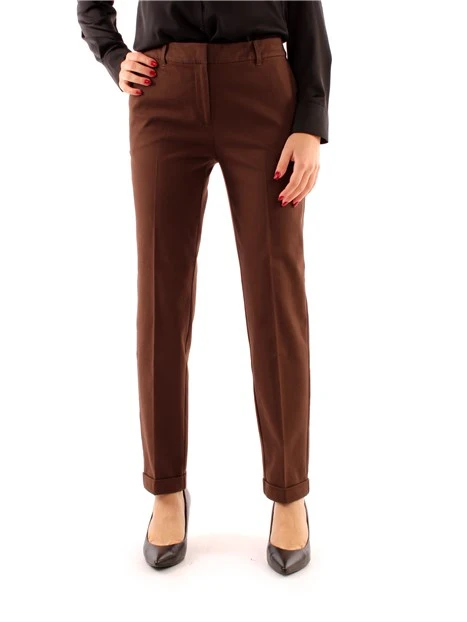 PANTALONI CHINO DONNA MARRONE