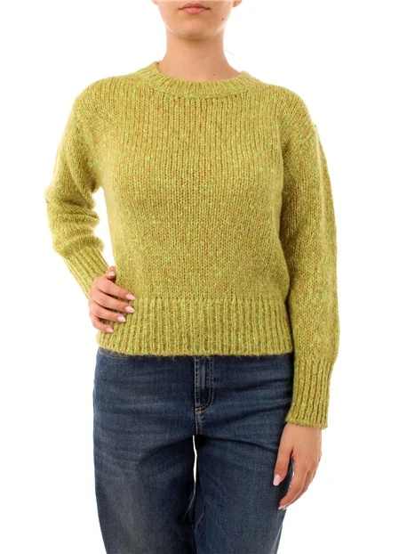 MAGLIA GIROCOLLO IN MOHAIR DONNA VERDE LIME