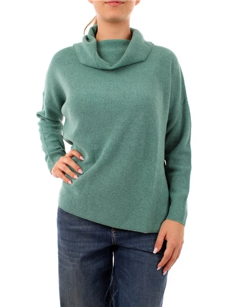 MAGLIA DOLCEVITA IN MISTO LANA E CASHMERE DONNA VERDE