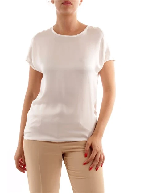 BLUSA IN RASO A MANICHE CORTE DONNA BIANCO