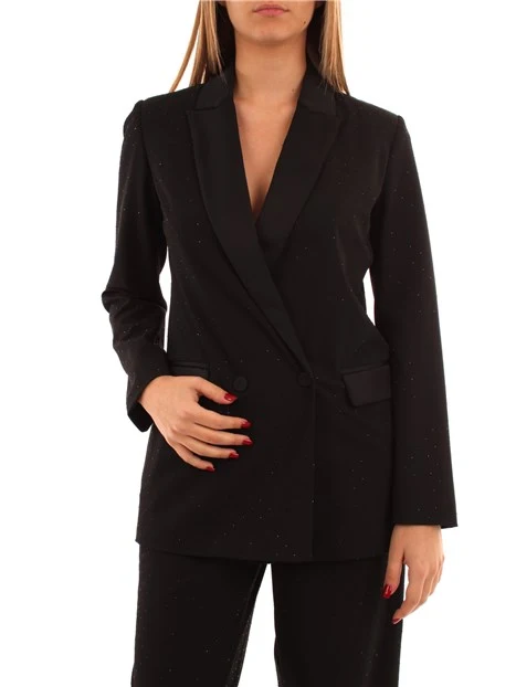 GIACCA BLAZER CON MICRO STRASS DONNA NERO