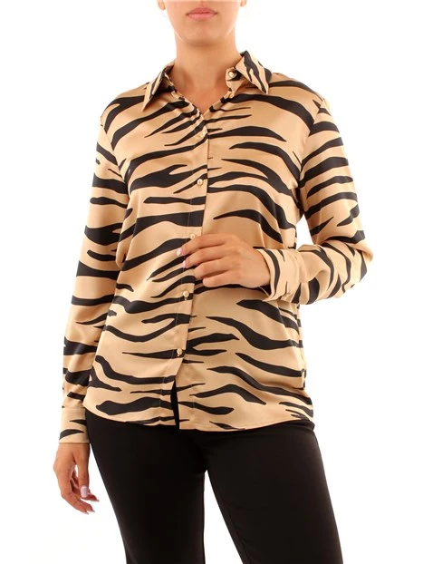 CAMICIA A FANTASIA ZEBRATA DONNA BEIGE