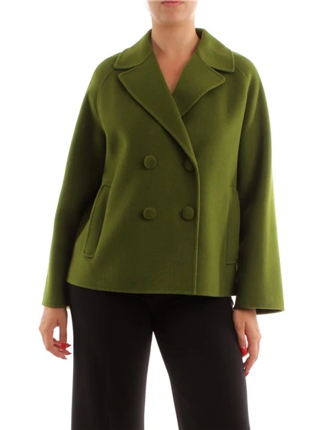 CAPPOTTO DOPPIOPETTO IN PURA LANA DONNA VERDE