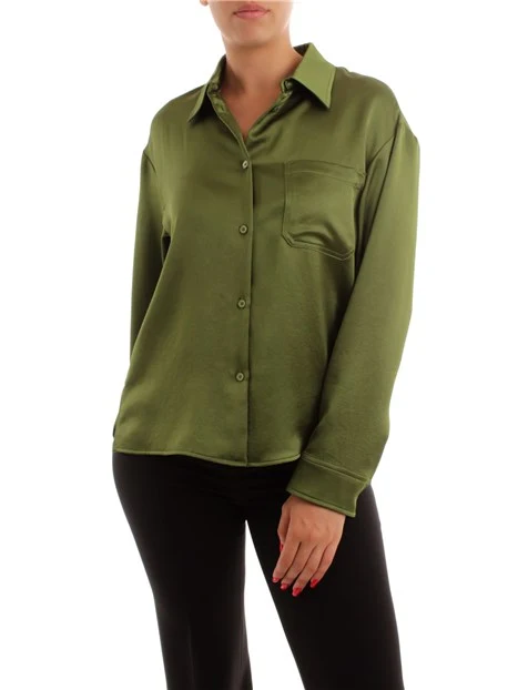 CAMICIA FUIDA IN RASO DONNA VERDE