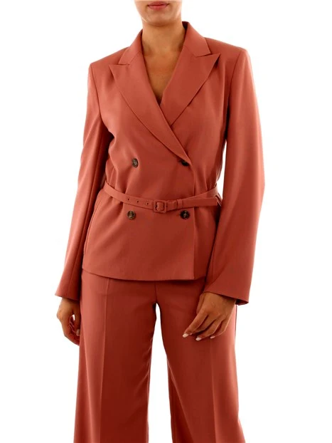 BLAZER DOPPIOPETTO IN LANA DONNA TERRACOTTA